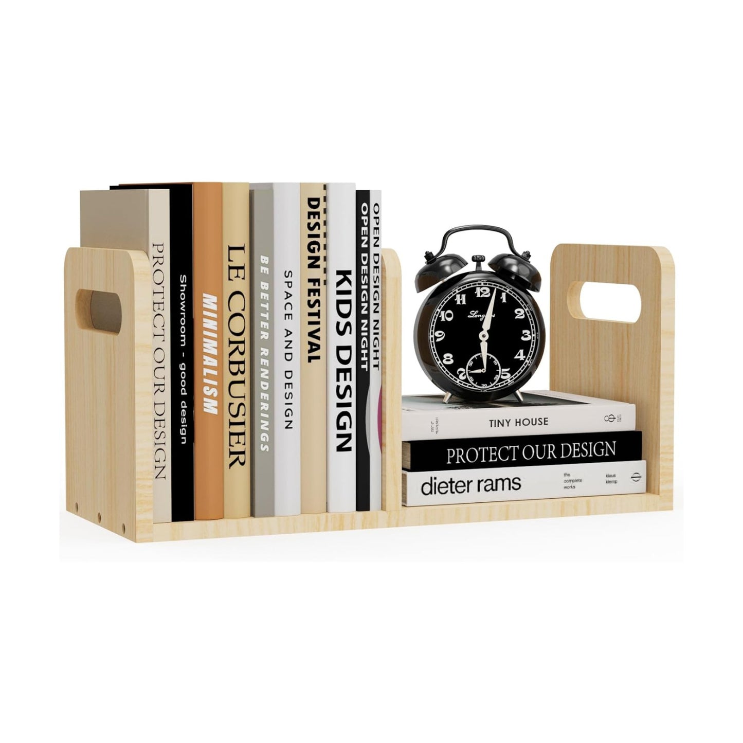 100% Solid Wood Adjustable Desktop Bookshelf / Natural Wood Color