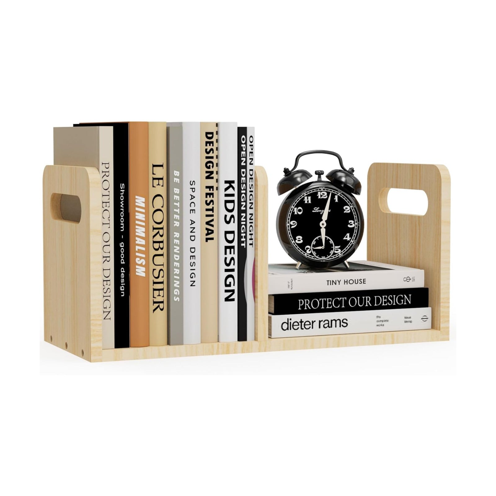 100% Solid Wood Adjustable Desktop Bookshelf / Natural Wood Color