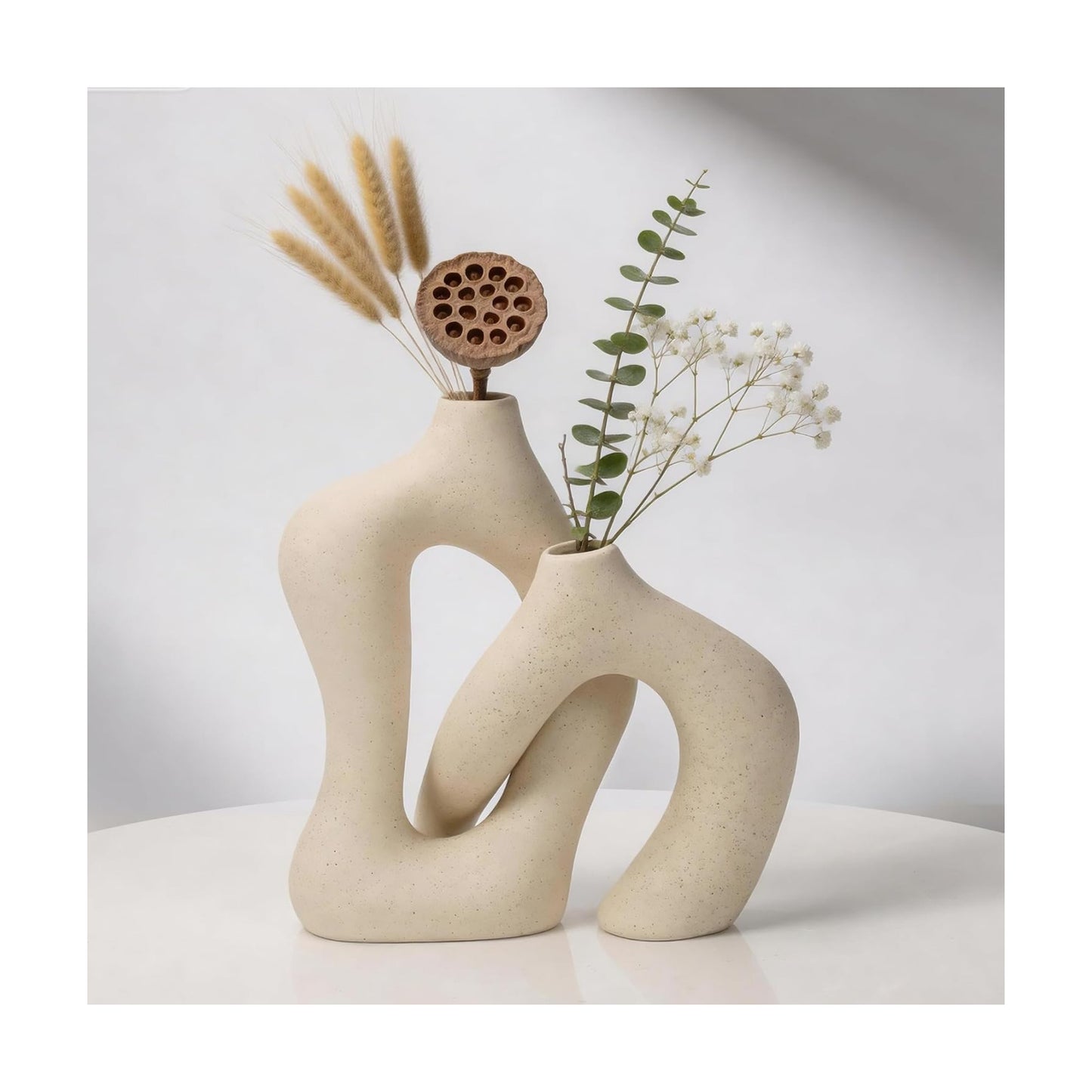 Ceramic Vases / Nordic Minimalist Modern Decor / White / Set of 2