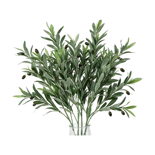 Tall Faux Olive Branches for Vases / Set of 5