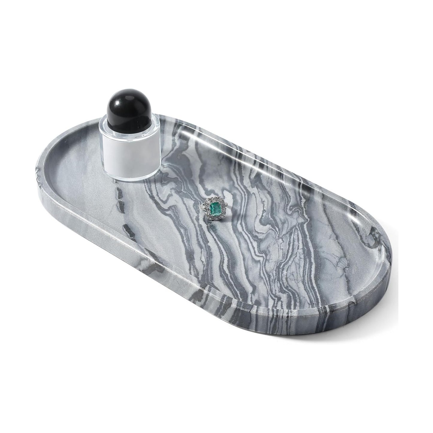 Candles / Natural Marble Tray / Elephant Grey / 12 x 6 x 0.8