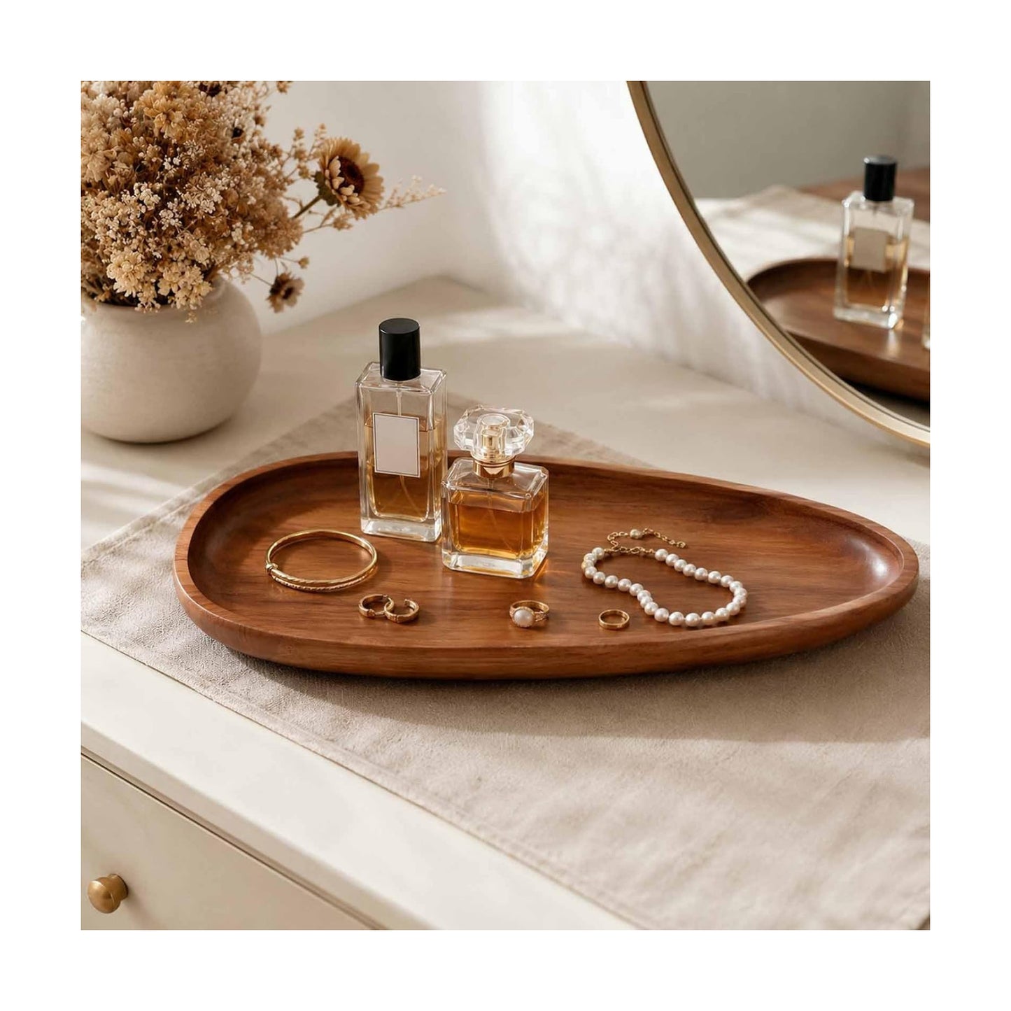 Acacia Wood Decorative Tray / Style 3