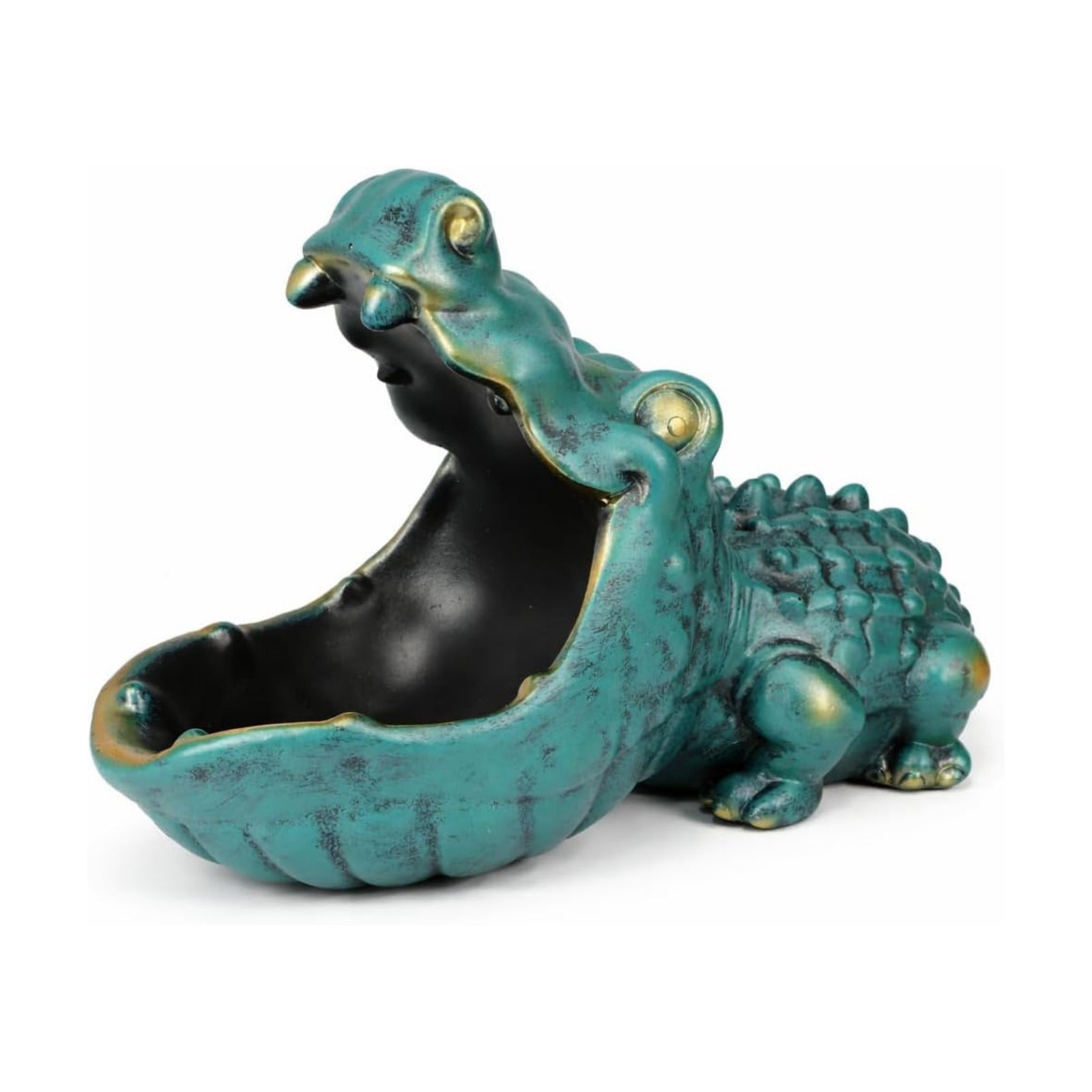 Alligator Statue Key Bowl / Green