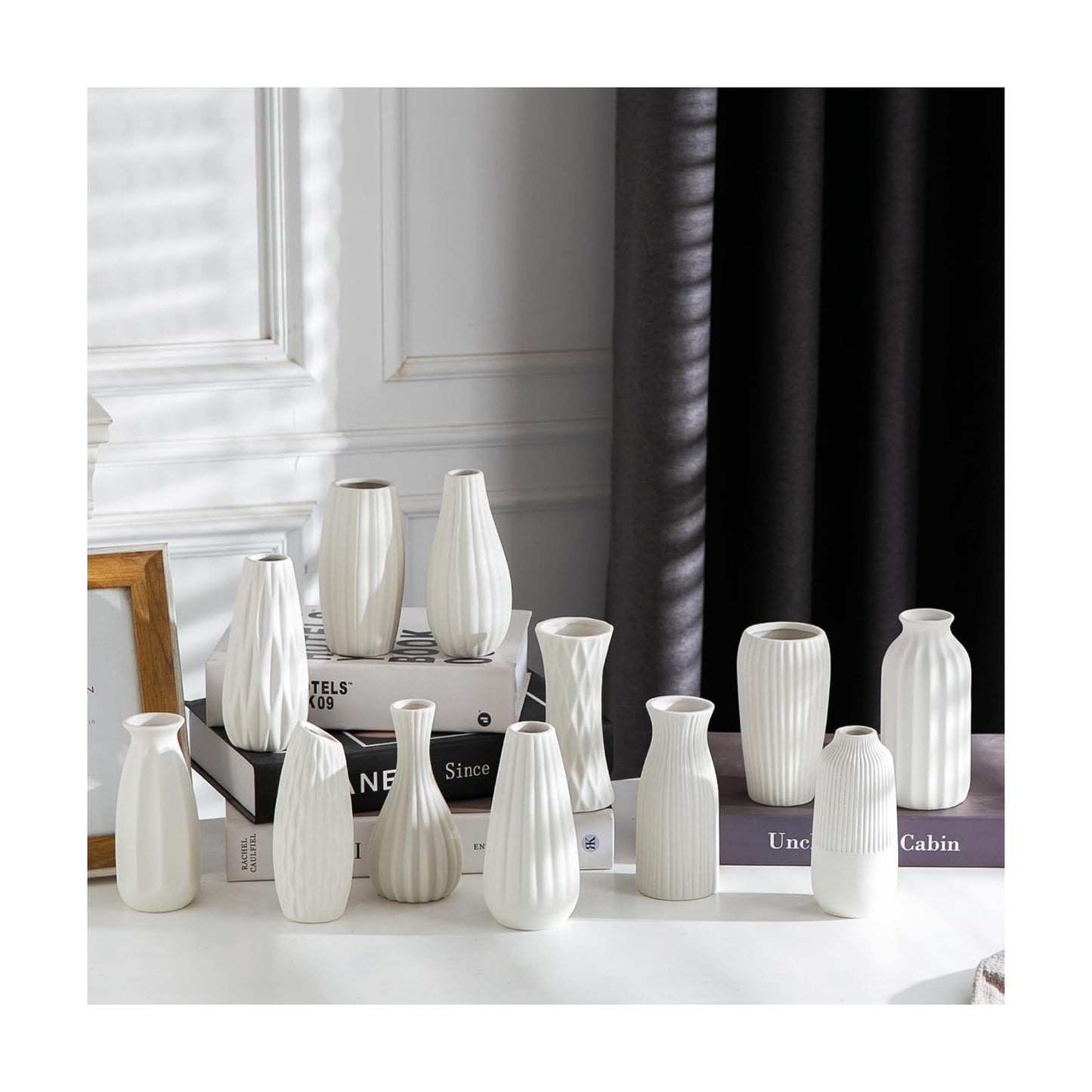Ceramic Bud Vase / Ceramic Vase Set / White / Set of 12