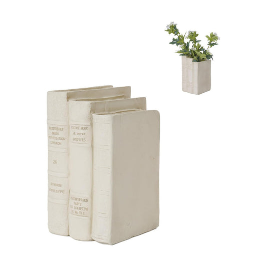 Book Shaped Vase for Flowers / Cream-vase