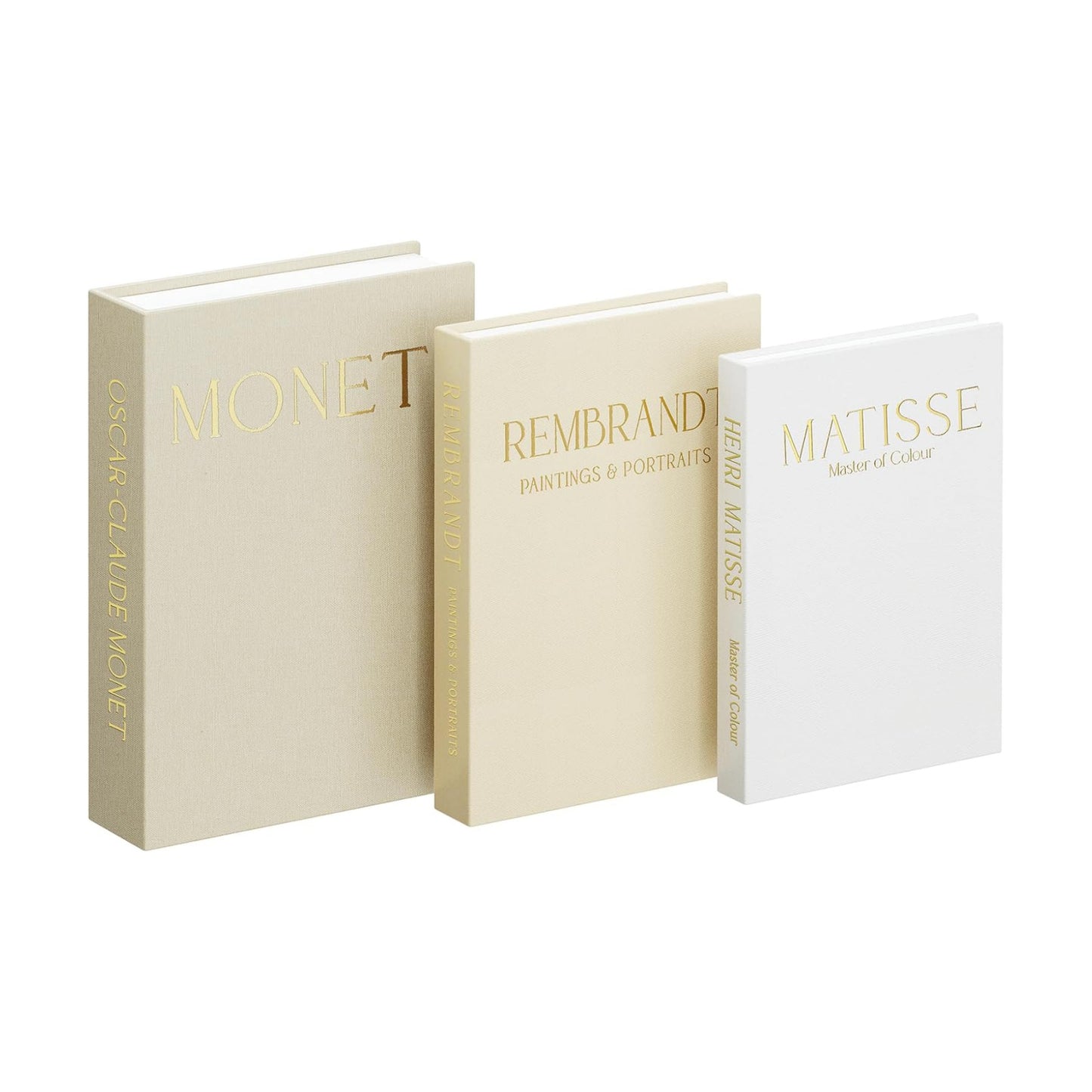Decorative Books / Stack Fake Books for Decoration / Beige-light Beige-off-white / Set of 3