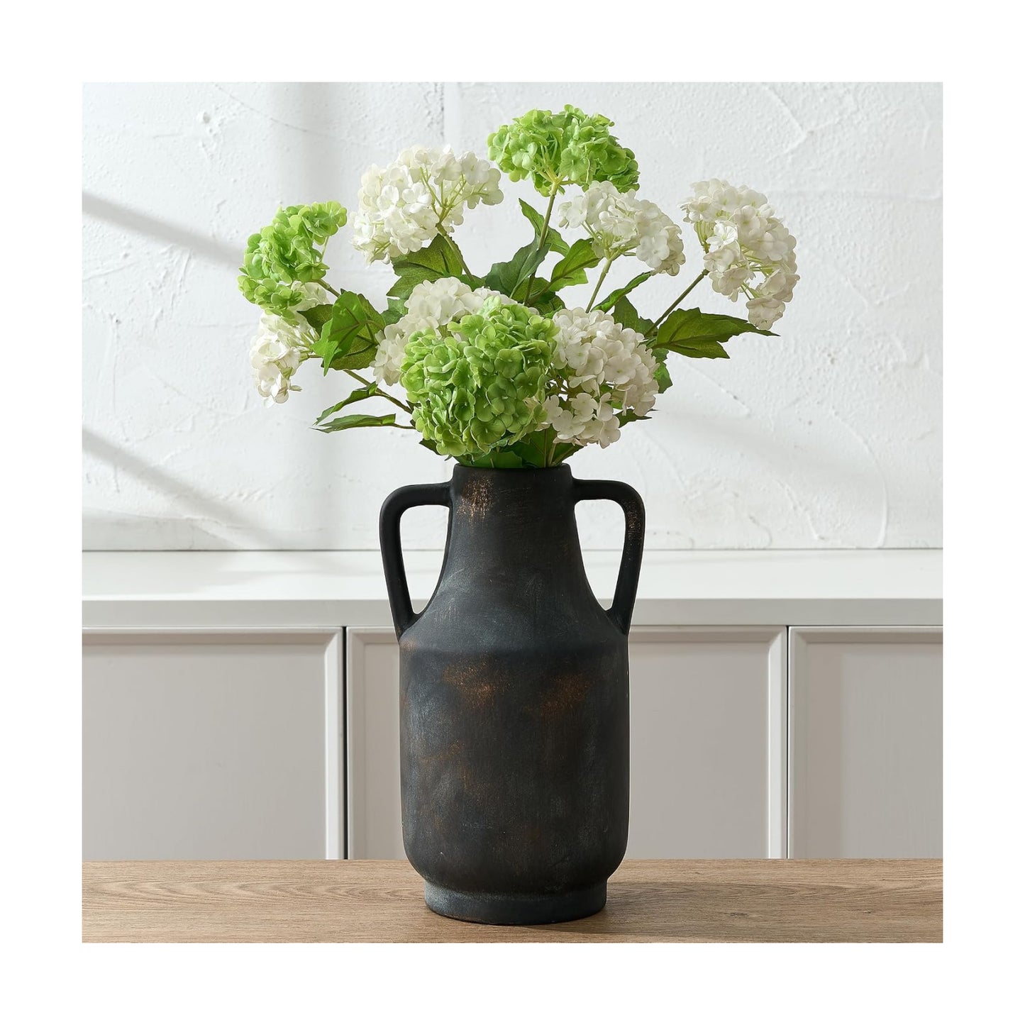 Ceramic Rustic Flower Vase / 112-black Bronze / 12 Inch