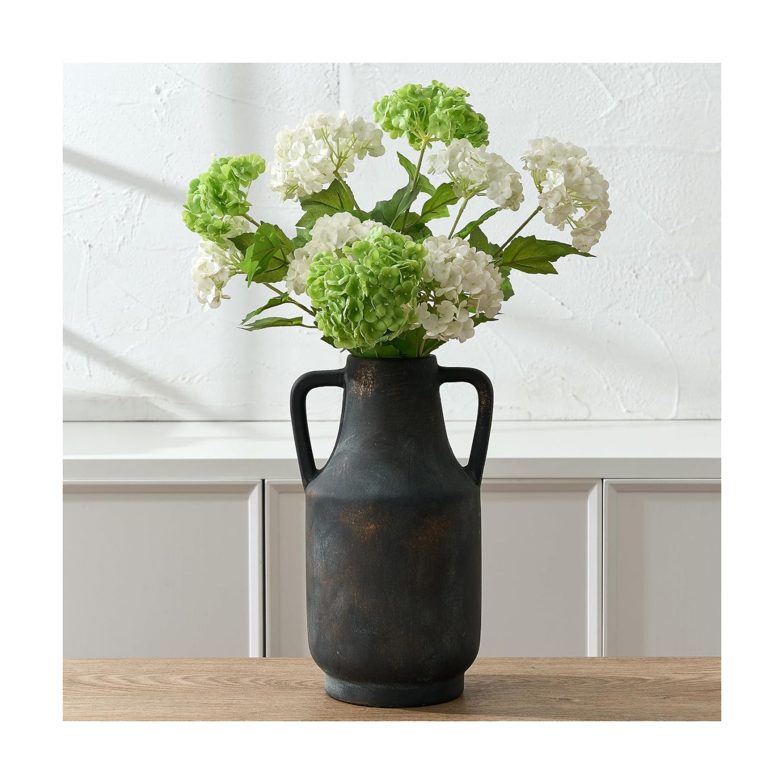 Ceramic Rustic Flower Vase / 112-black Bronze / 12 Inch