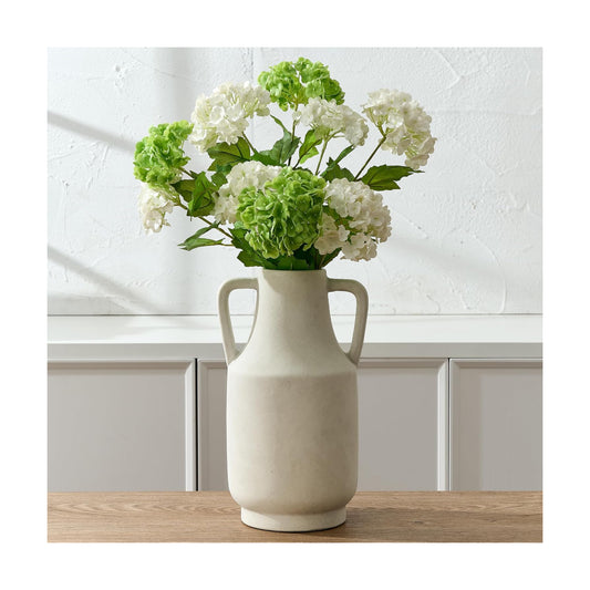Ceramic Rustic Flower Vase / 112-kiln-fired White / 12 Inch