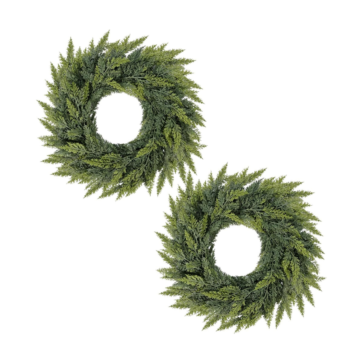 Christmas Cedar Wreath for Front Door Decoration, 24 in, 2 Pack