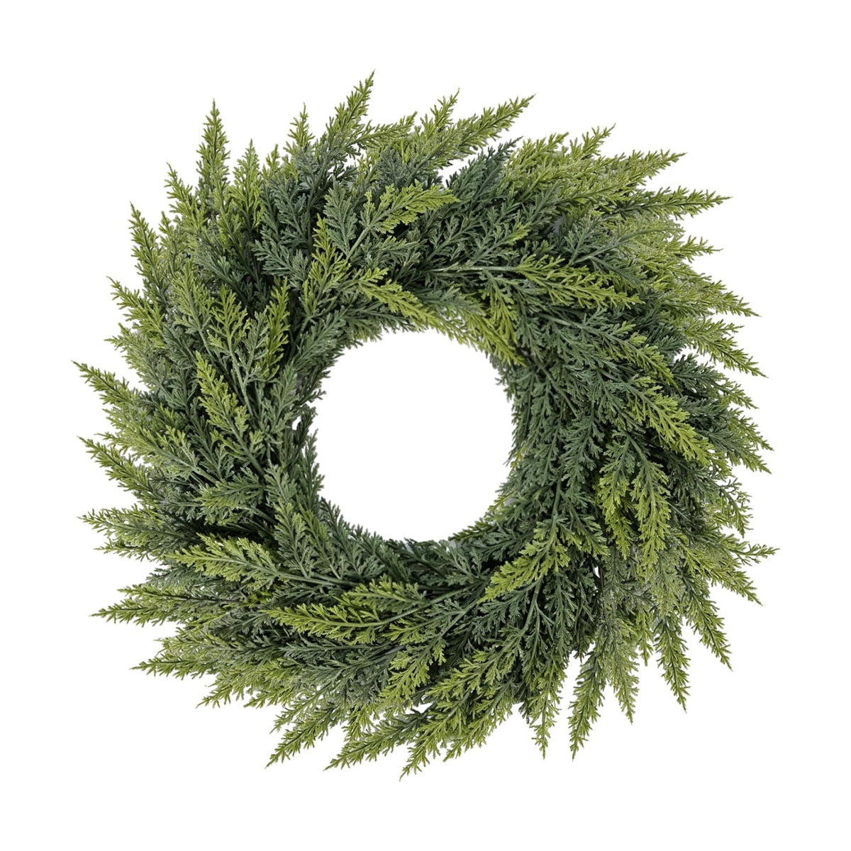 Christmas Cedar Wreath for Front Door Decoration, 24 in