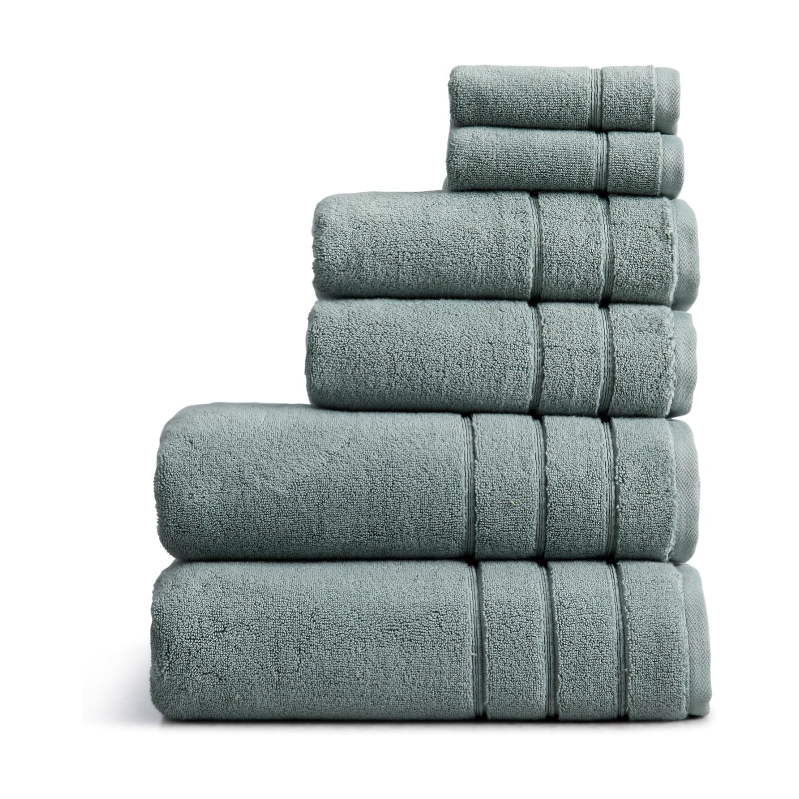 Luxury Turkish Cotton Bath Towels Set | 6-Piece Set | Green | 100% Turkish Cotton | Premium Bath Towels | Ultra Soft