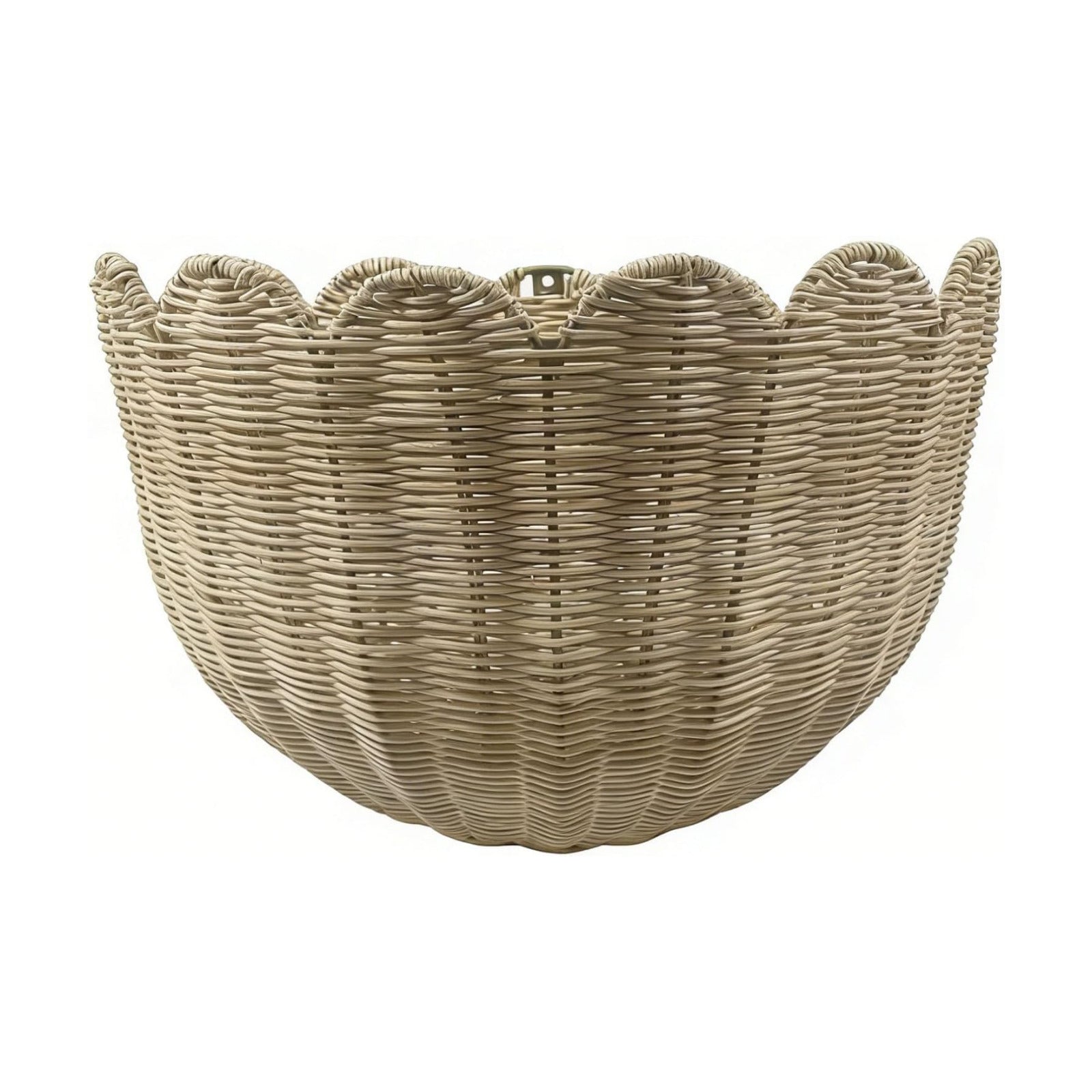 Scalloped Rattan Wall Basket