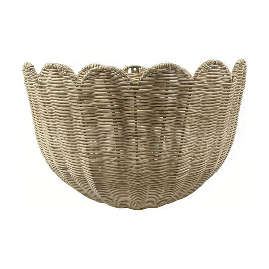 Scalloped Rattan Wall Basket
