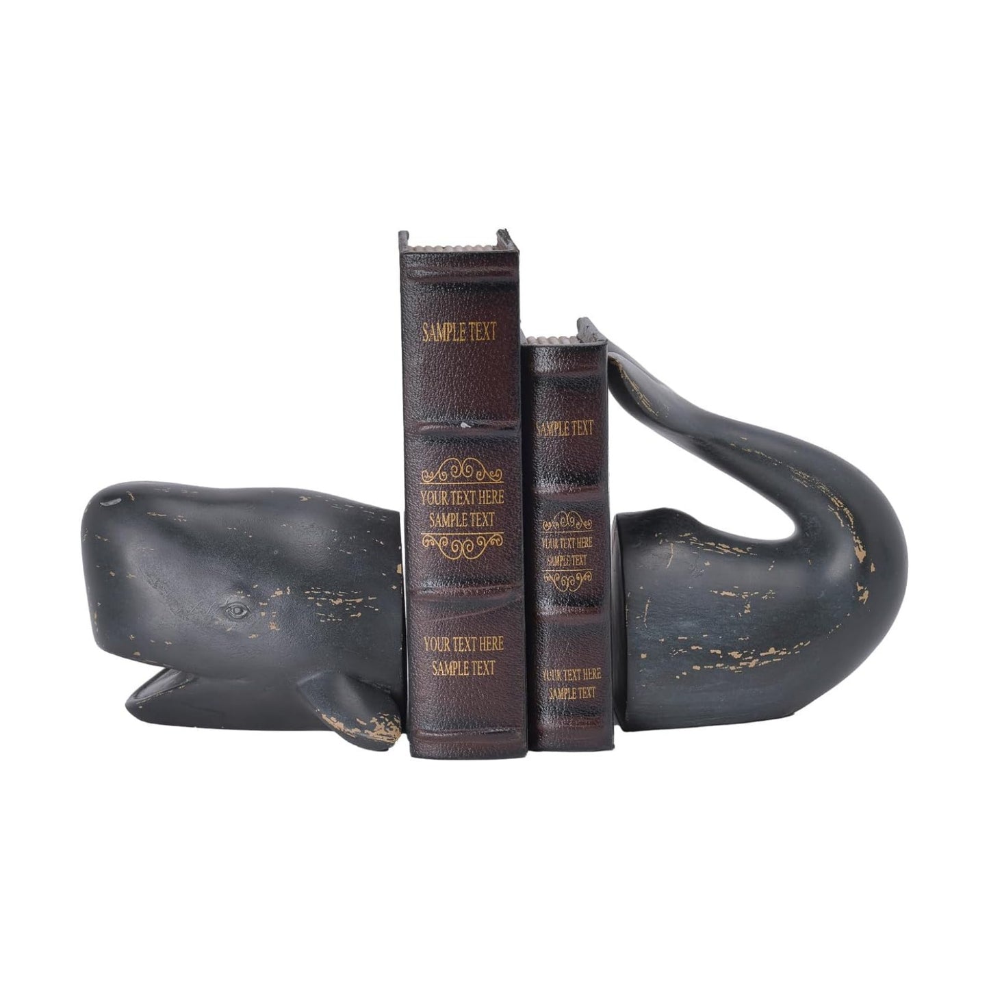 Whale Decorative Bookends Book Stopper / Distressed Finish
