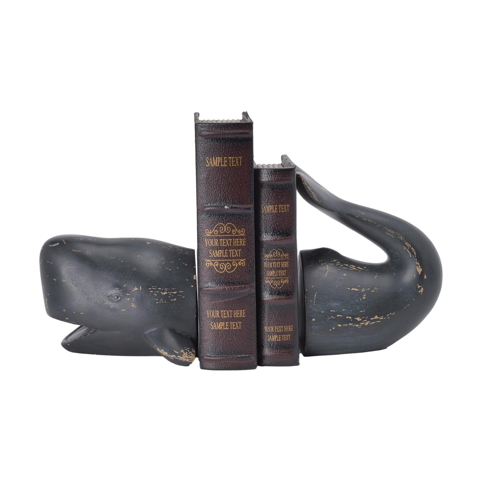 Whale Decorative Bookends Book Stopper / Distressed Finish