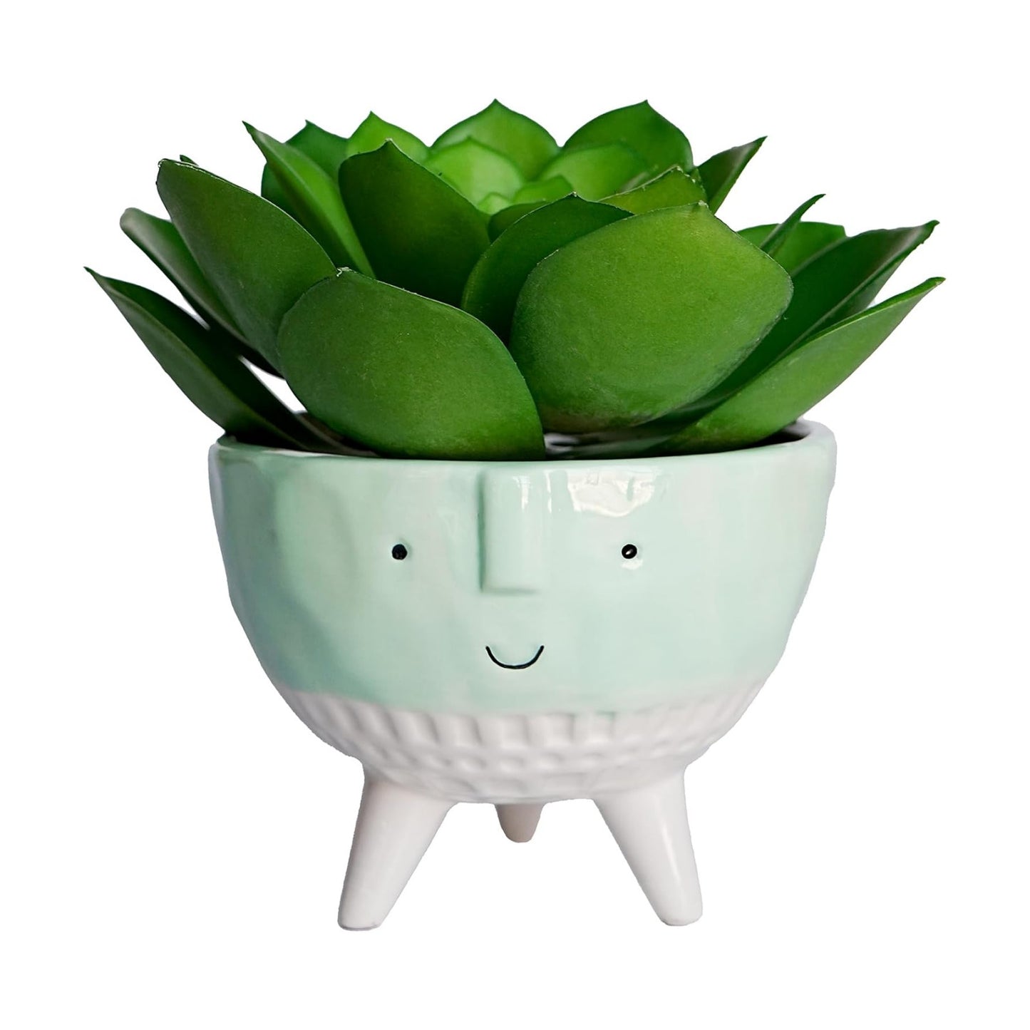 Artificial Plants / 7" Small Fake Succulent Plant in Ceramic Pot