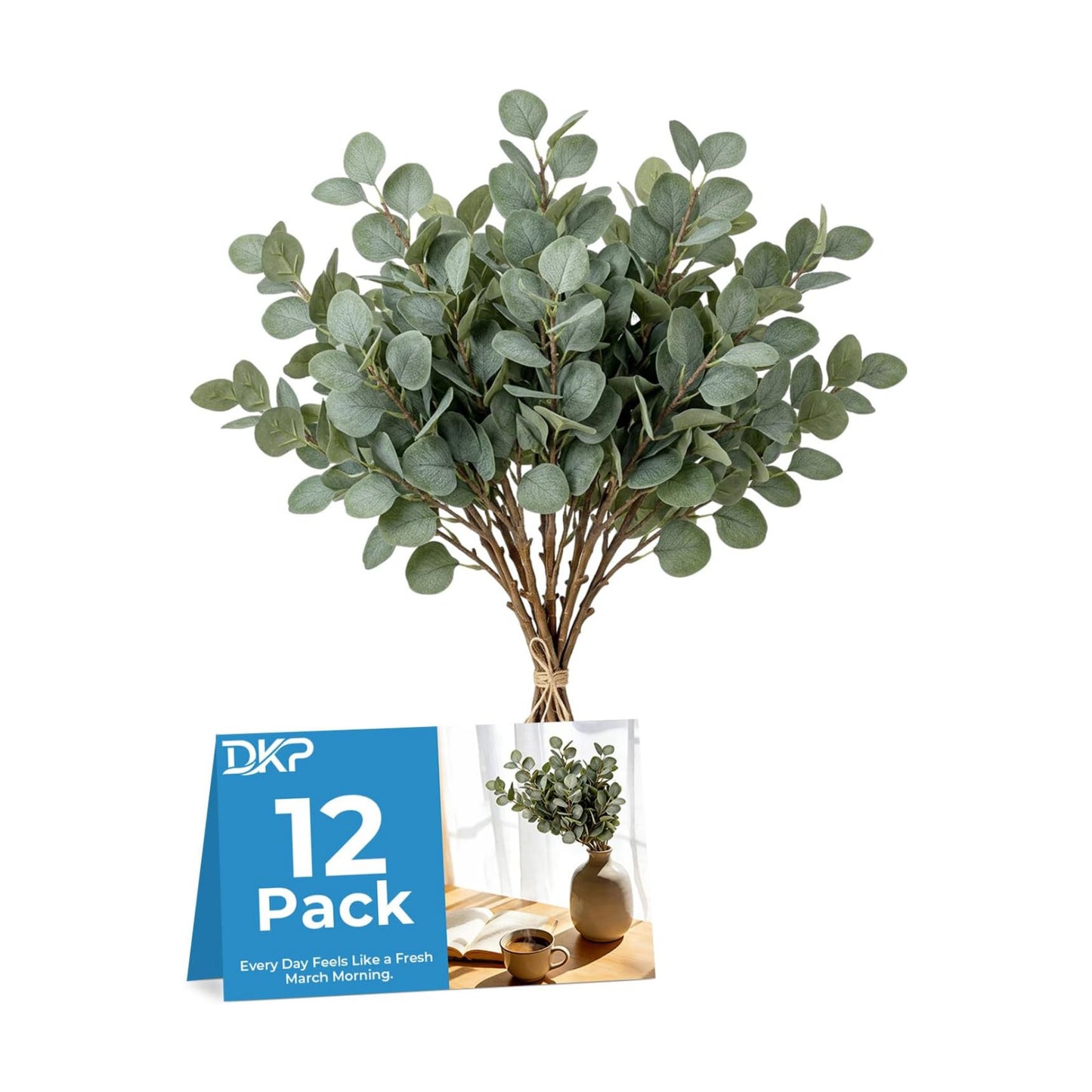 Eucalyptus Branches Artificial Greenery Stems Bulk Fake Plants Greenery / 27 Inch / Set of 12