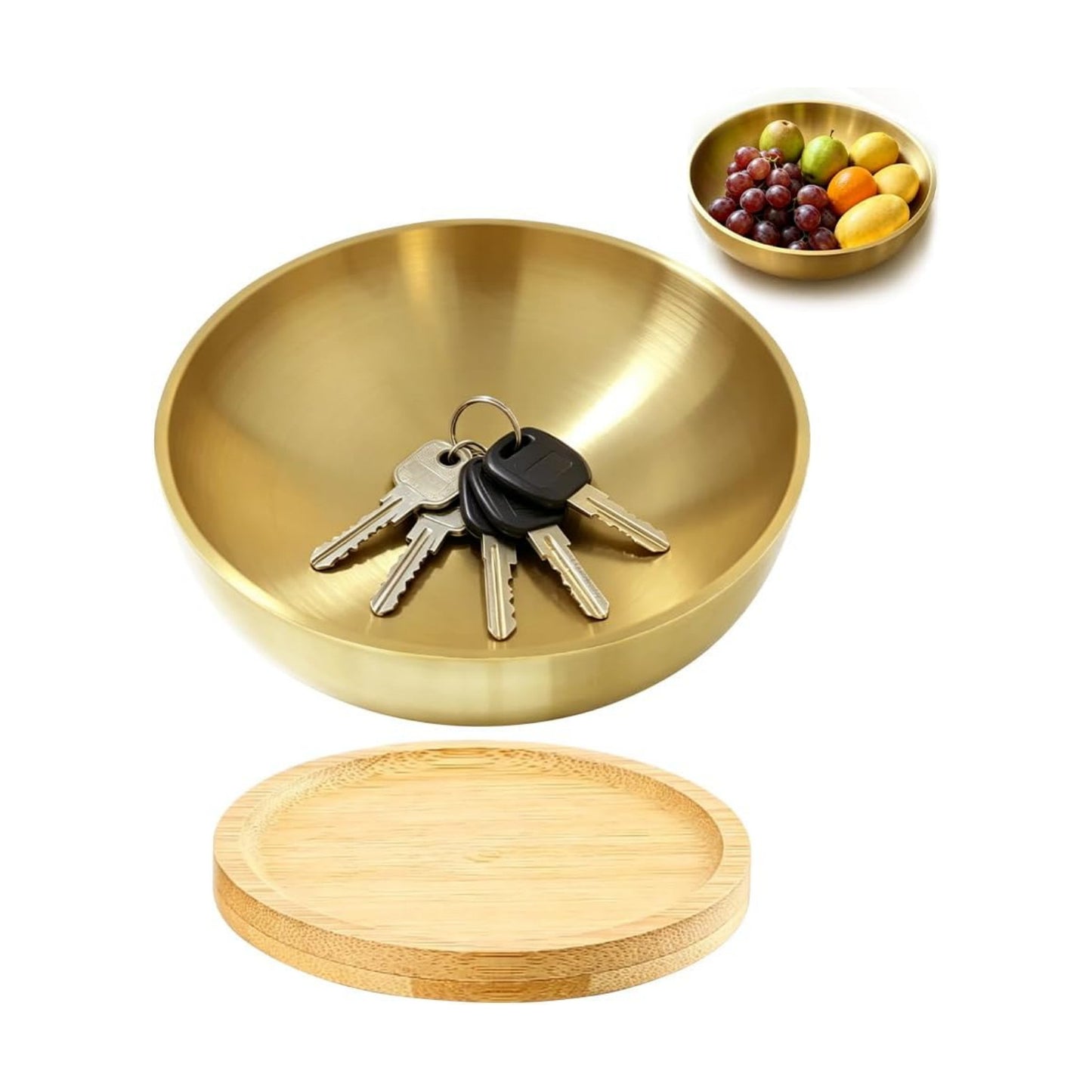Key Bowl For Entryway Table Key Bowl Catch All Vowl Fruit Bowl / Gold