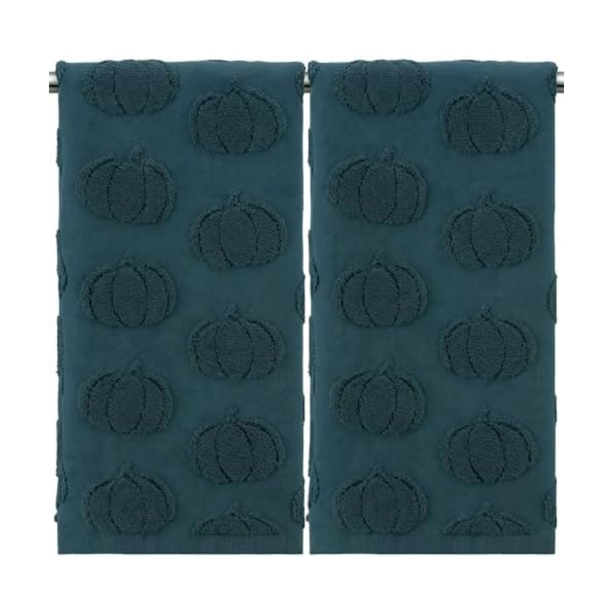 Mindsoft 2 Pcs Fall Hand Towels 3D Pumpkin Jacquard,Gray Green