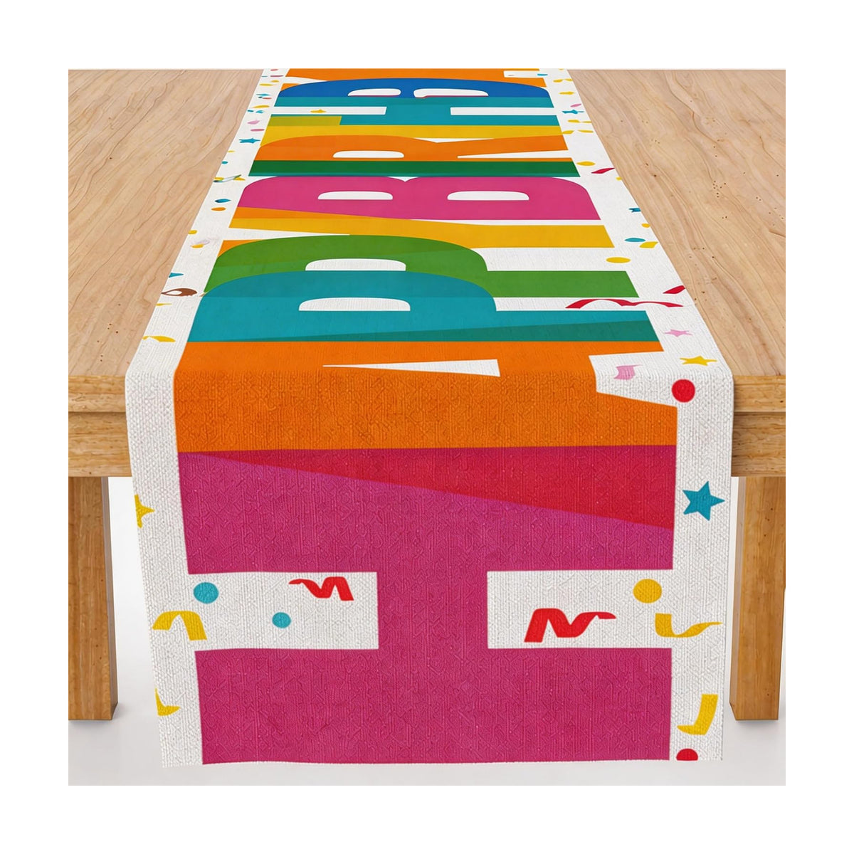 Birthday Decorations - Happy Birthday Table Runner | Happy Birthday Decorations for Home Party Kitchen Dining Table Decor - Birthday Party Favors Supplies