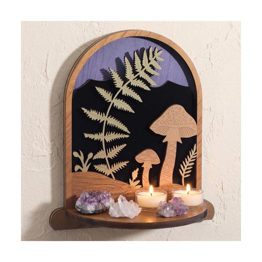 Wooden Mushroom Wall Decor Cottagecore Fairycore Wall Art Gifts for Women Woodland Fairy