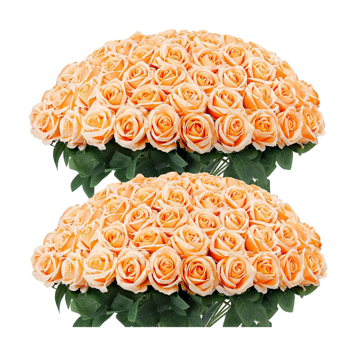 Auihiay 60PCS Artificial Roses, Champagne Roses, Velvet Silk Roses
