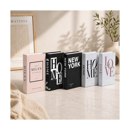 Aesthetic Faux Books / Black and White / 5 PACKS-A / Set of 5