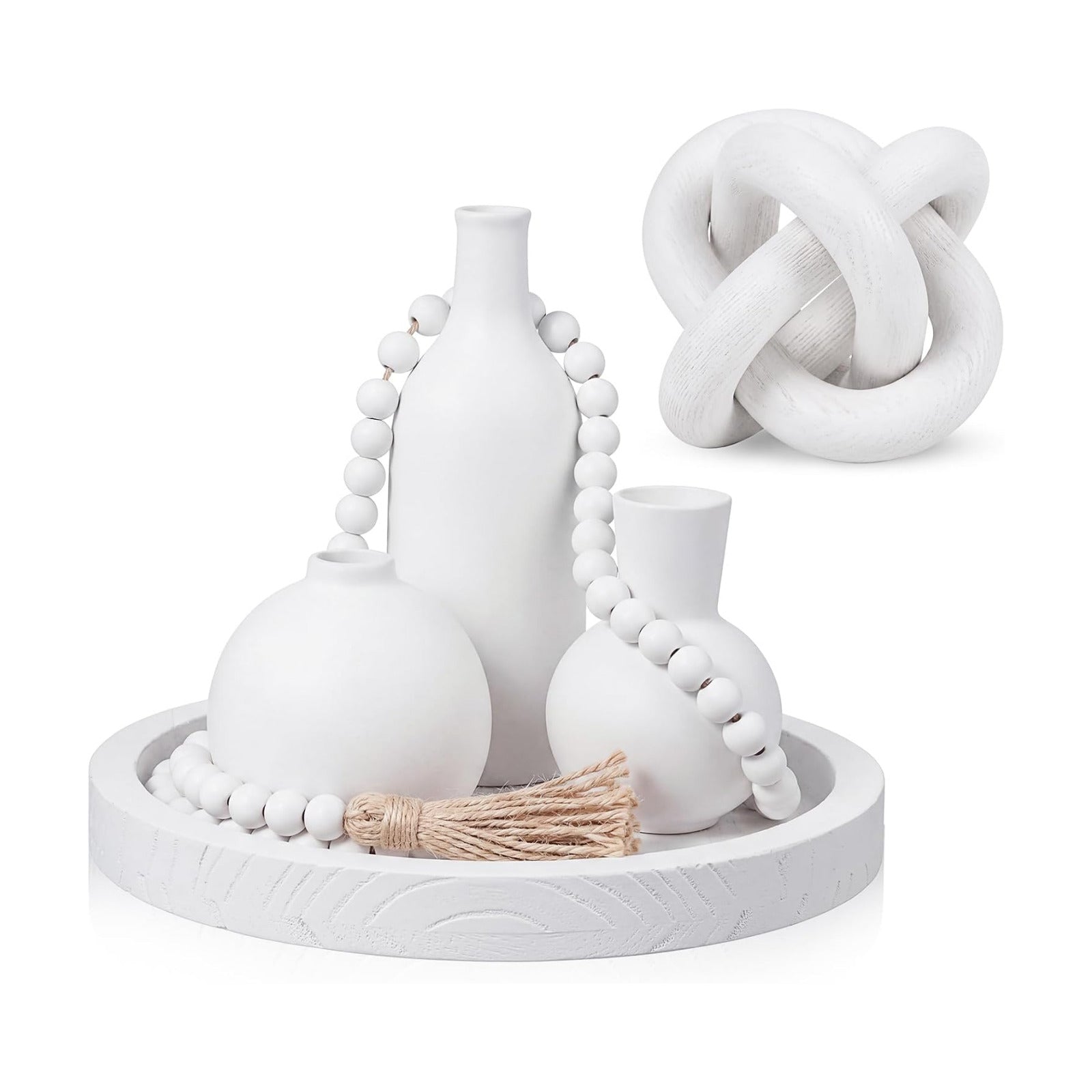 Ceramic Vase Set / White / Set of 6
