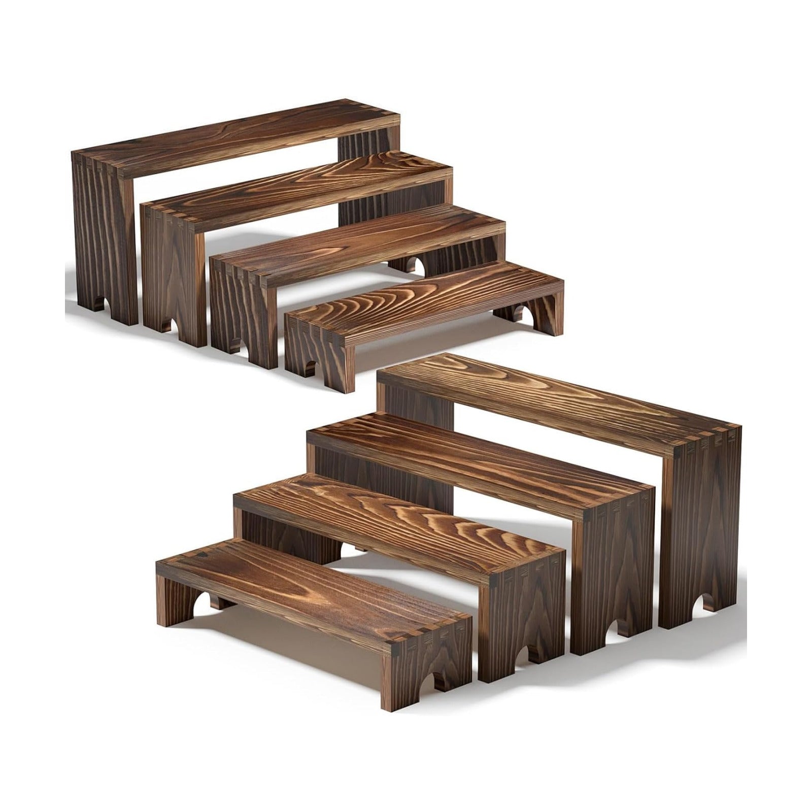 Solid Wood Tiered Stand for Perfumes / Set of 8