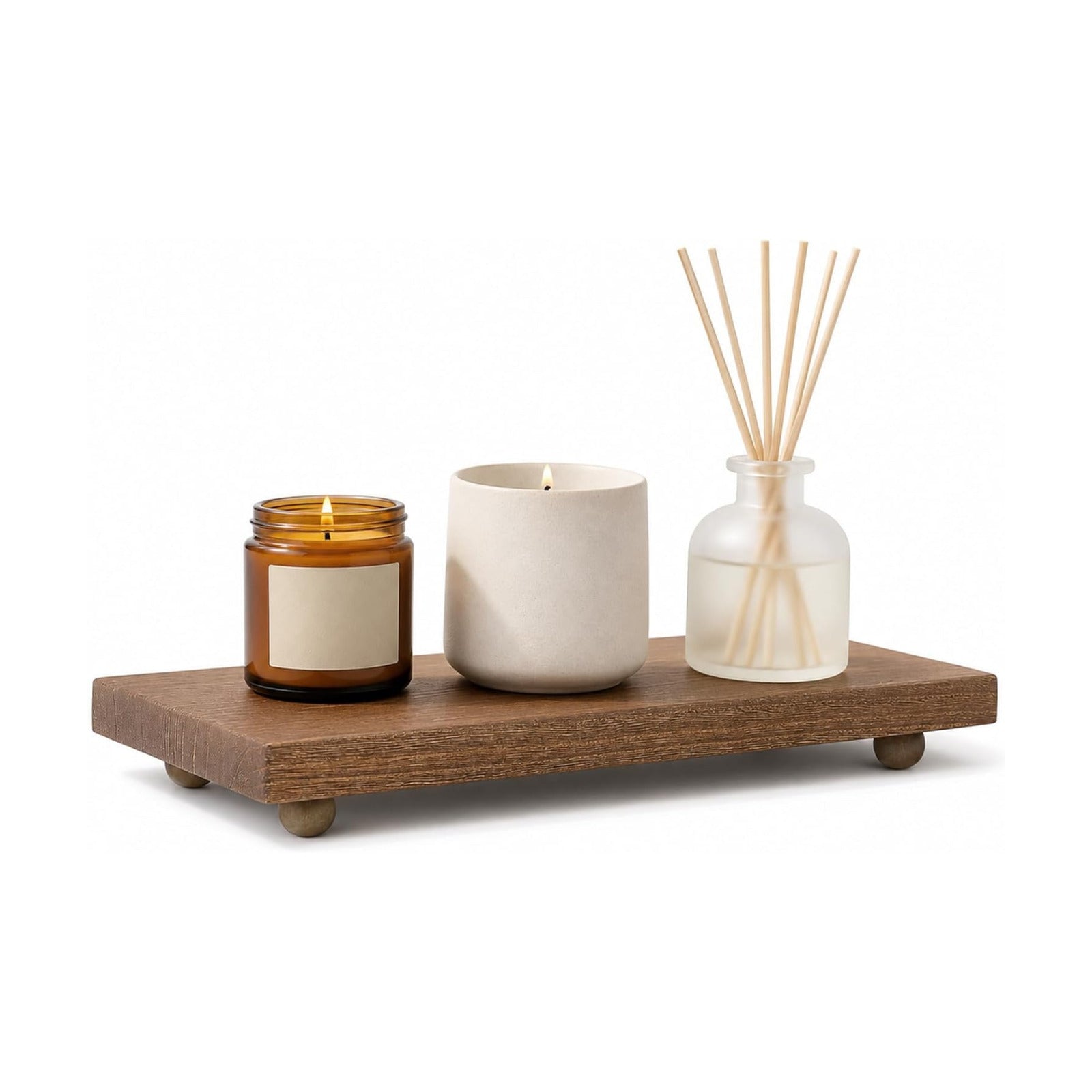 Wood Pedestal Stand for Decor / 12 x 7 x 1.6