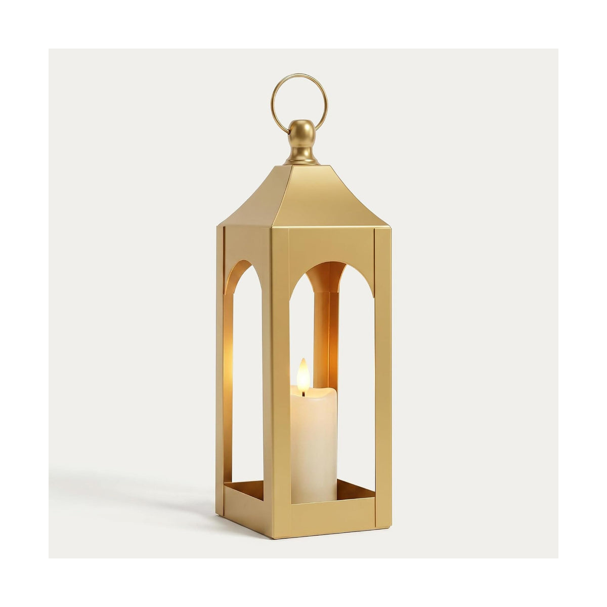 Modern Farmhouse Lantern Decor Metal Decorative Hanging Candle Lanterns | Ideal for Home Decor, Parties & Events, 15.1"