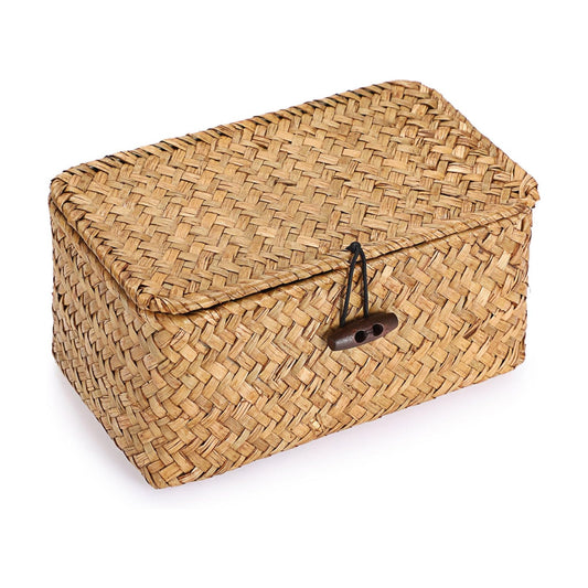 Small Wicker Basket / 7.0"L x 4.3"W x 3.3"H / Caramel Color / Natural