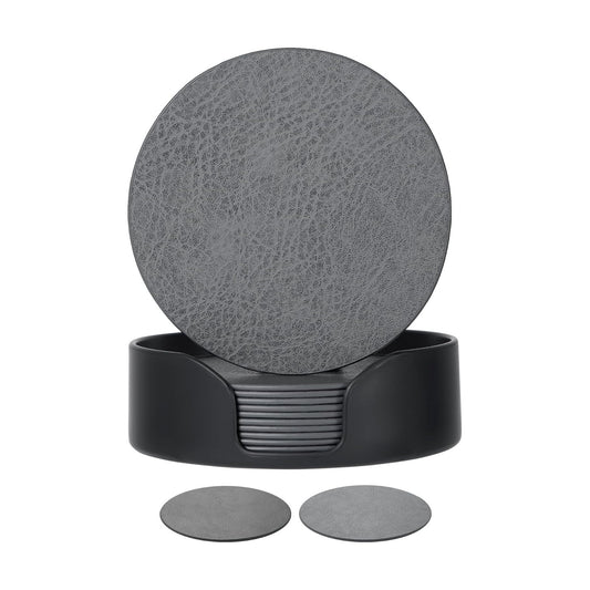 Holder / Reversible Leather Coasters / Mist Grey / Set of 18