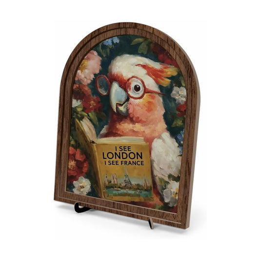 Book Lover Decor Arched Wooden Frame Tabletop Sign / Color_name18