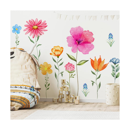 Peel and Stick Floral Wall Decals for Nursery / Large Flower
