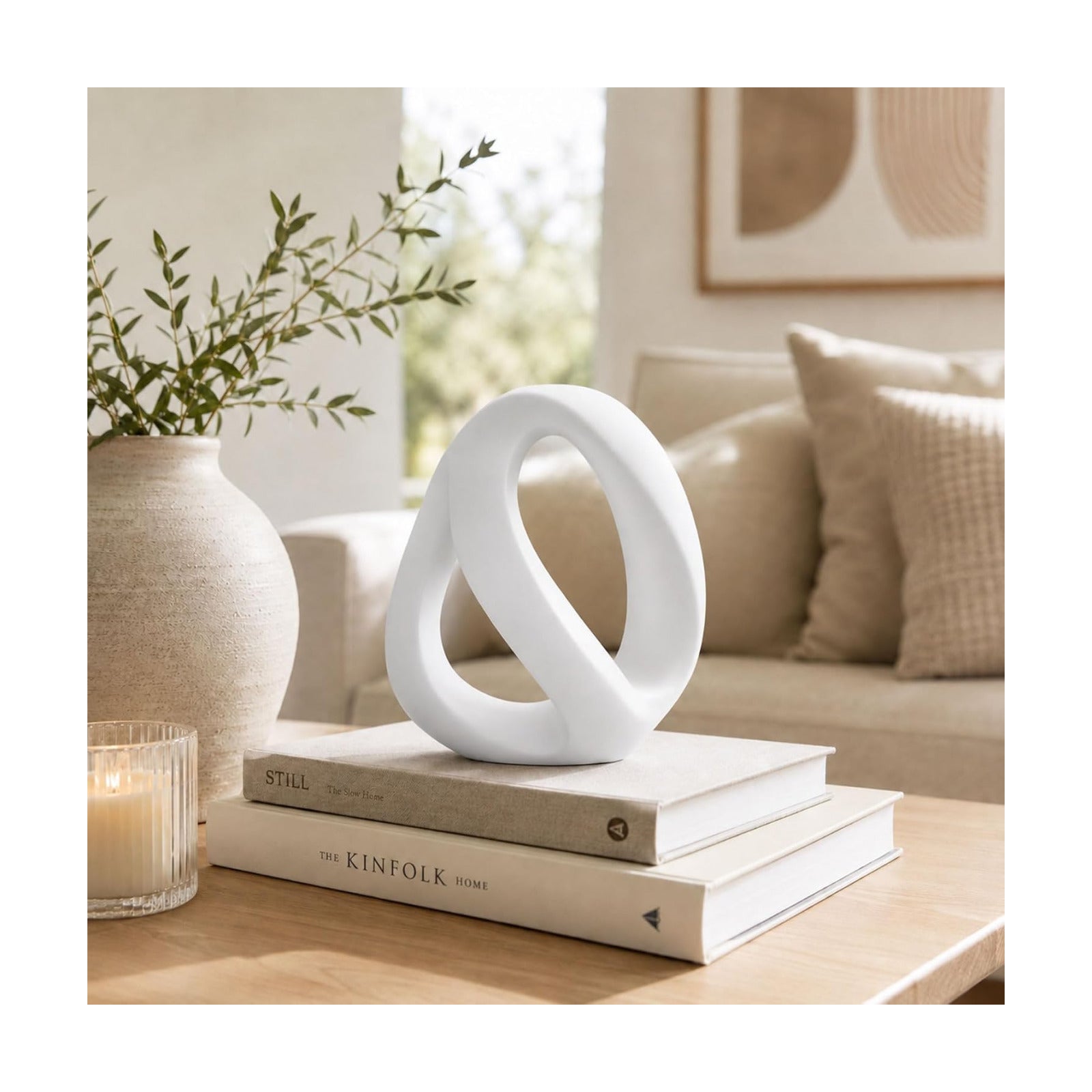 Bookshelf Accent Statue / White