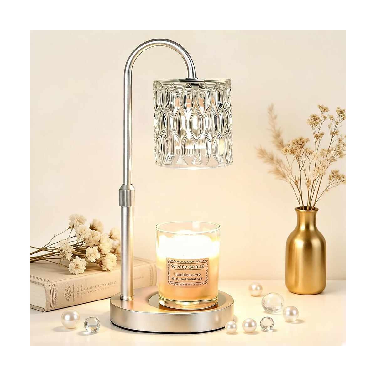 Dreamholder Electric Candle Warmer Lamp with Timer, Dimmable Candle Lamp with Adjustable Height, Wax Melter for Jar