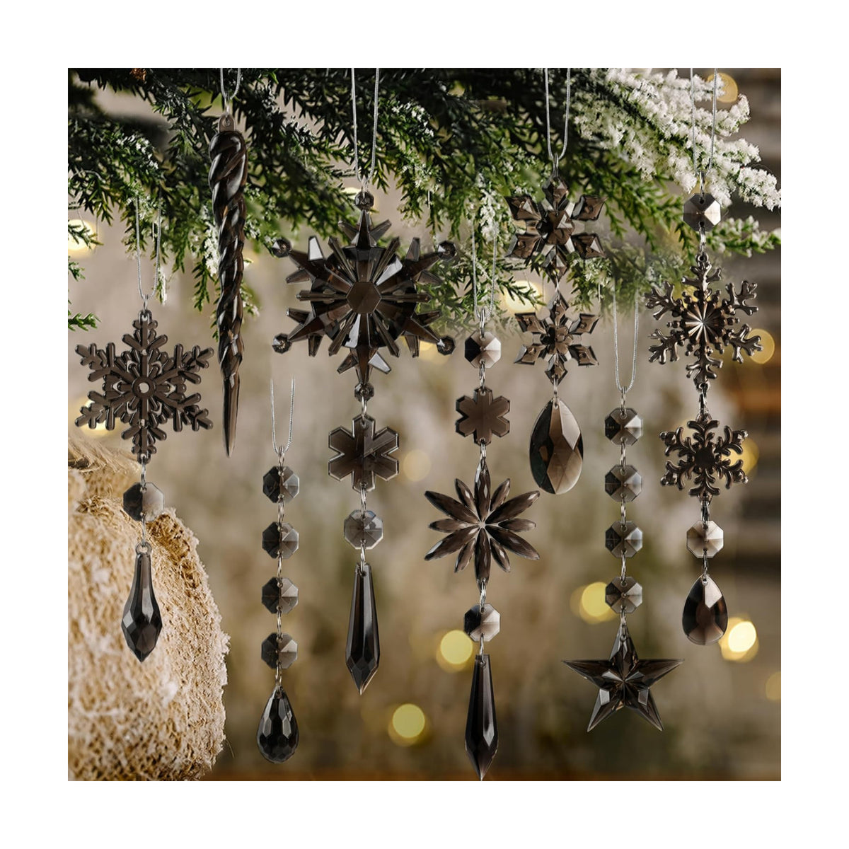 Crystal Christmas Ornaments for Tree Decorations, Winter Wonderland Party