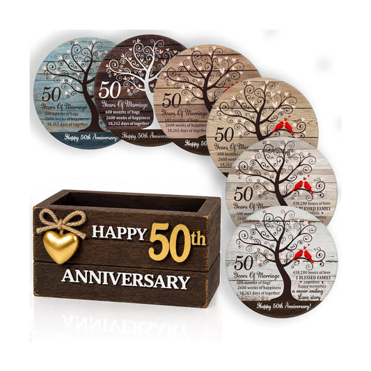 Holder Rustic Wooden Drink Coasters / Style 1