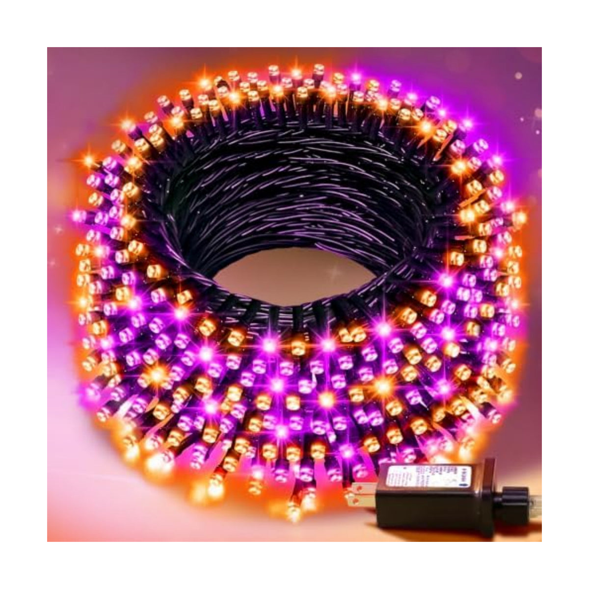 Nisocy 100FT Purple and Orange Halloween String Lights