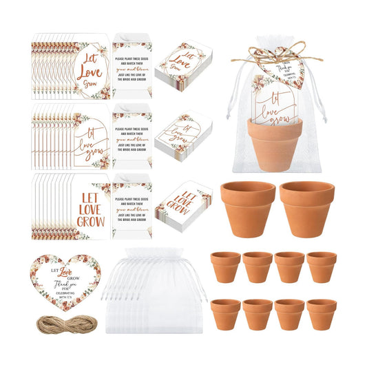 Reallnaive 24 Sets Wedding Favor Flower Seeds Let Love Grow Seed Packets