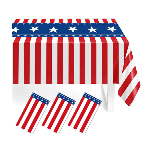 3 Pack Patriotic Tablecloths,American Flag Tablecloth,Patriotic Decorations