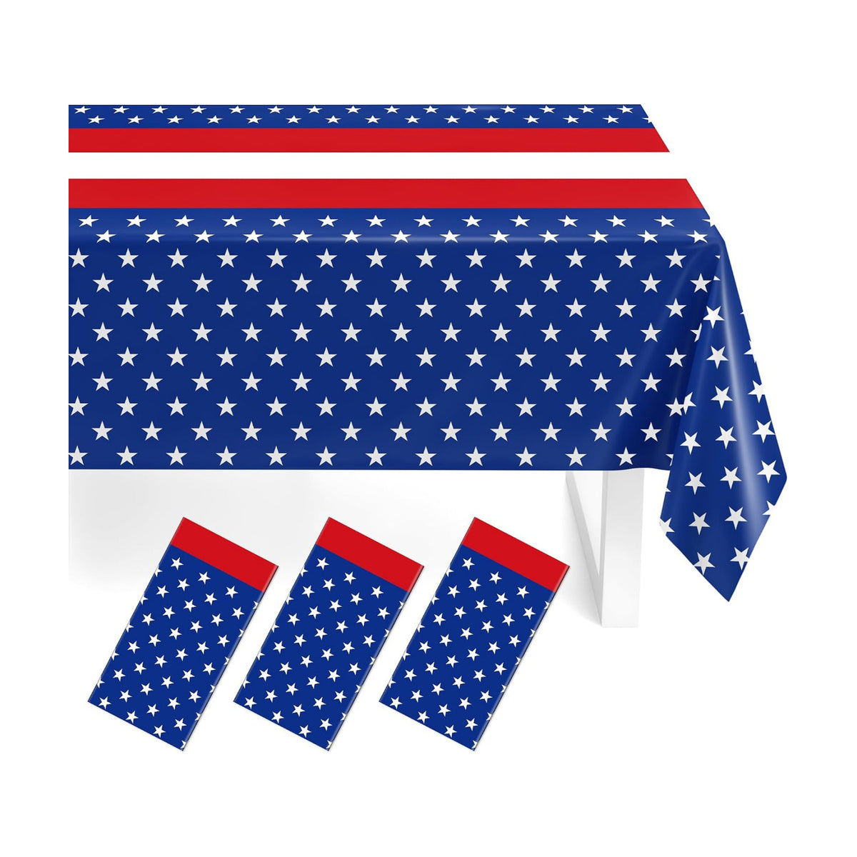 3 Pack Patriotic Tablecloths,Red White and Blue Tablecloth,Patriotic Decor