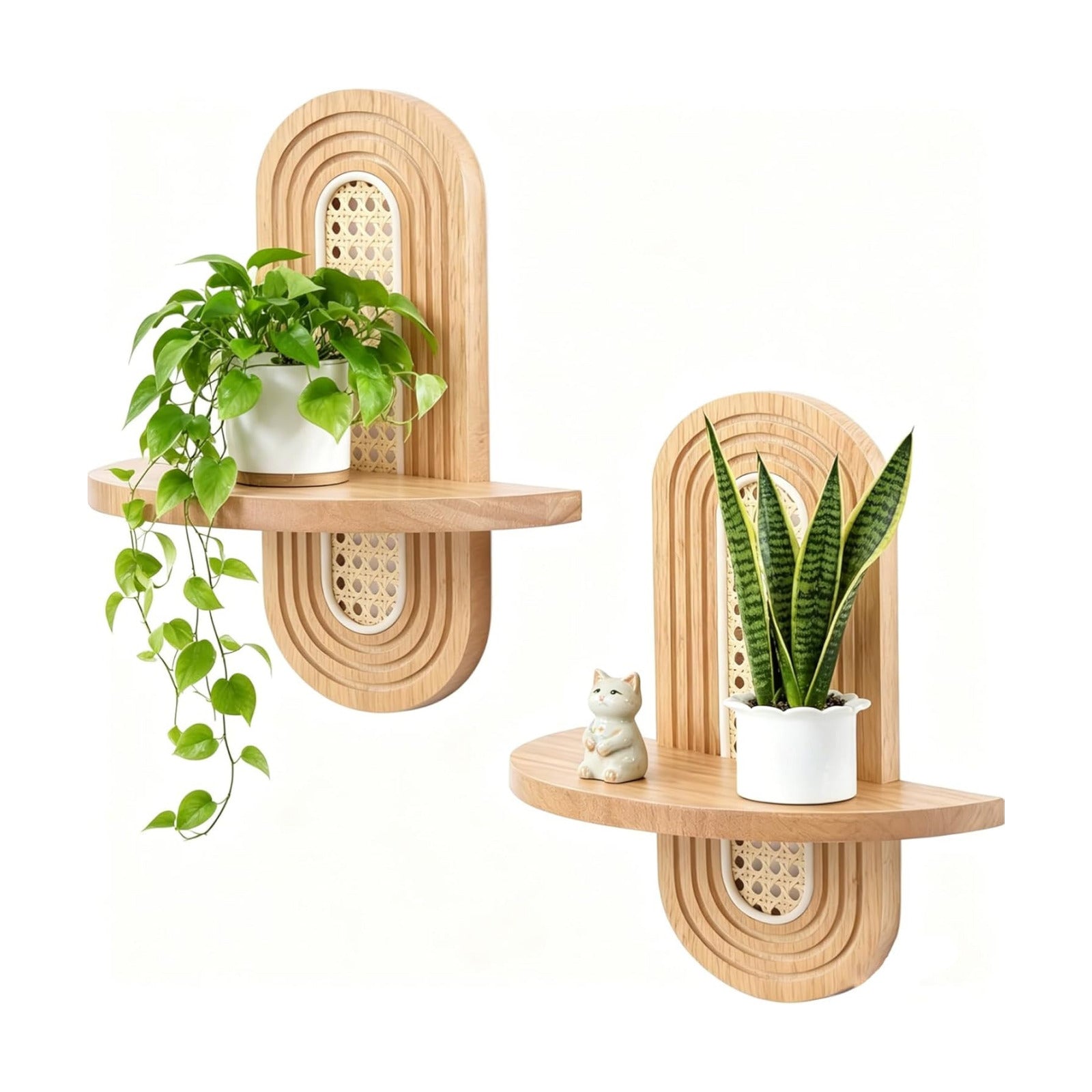 Boho Shelves Wall Decor / Natural / Set of 2
