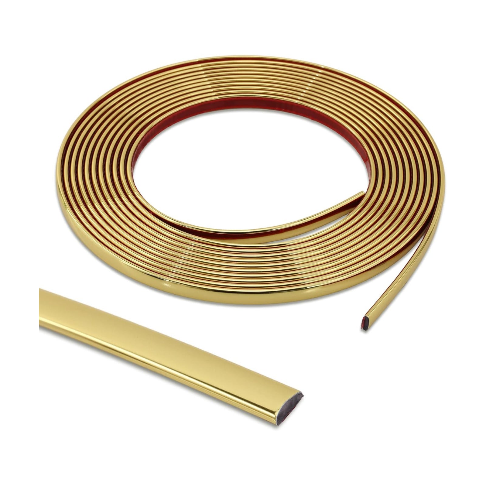 Tile Edge / Peel and Stick Finish Molding Trim / 196.8"L x 0.79"W / Matte Gold / 196.8 x 0.79