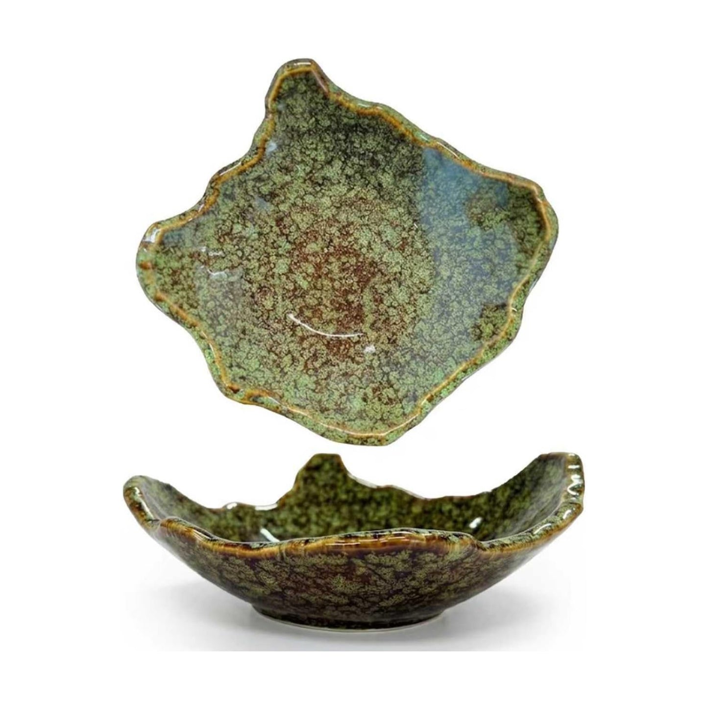 8" Small Ceramic Decorative Bowl 1 Pice / Green Reactive Glaze