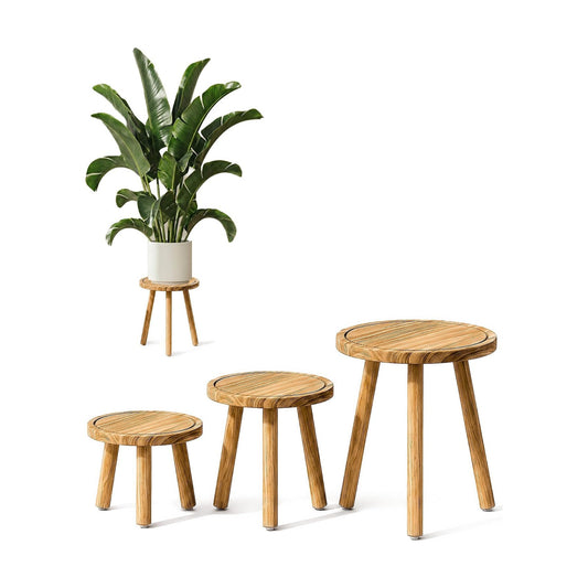 Bamworld 3 Pack Plant Stand Indoor Single Plant Stand for Multiple Plants Corner Plant Stool Wooden Plant Stands for