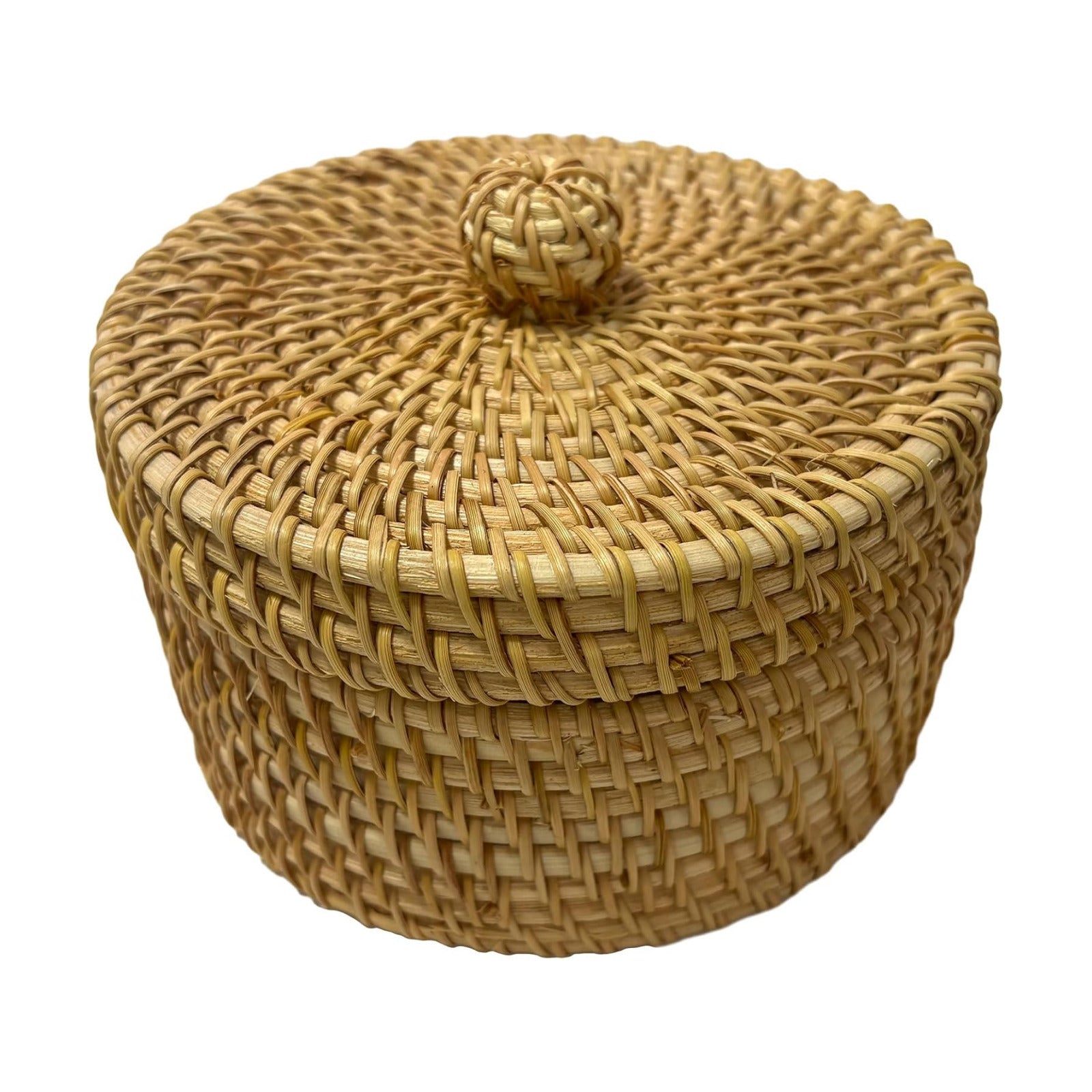 Woven Basket / Small Dustproof Wicker Organizer / 5.5 x 3.1