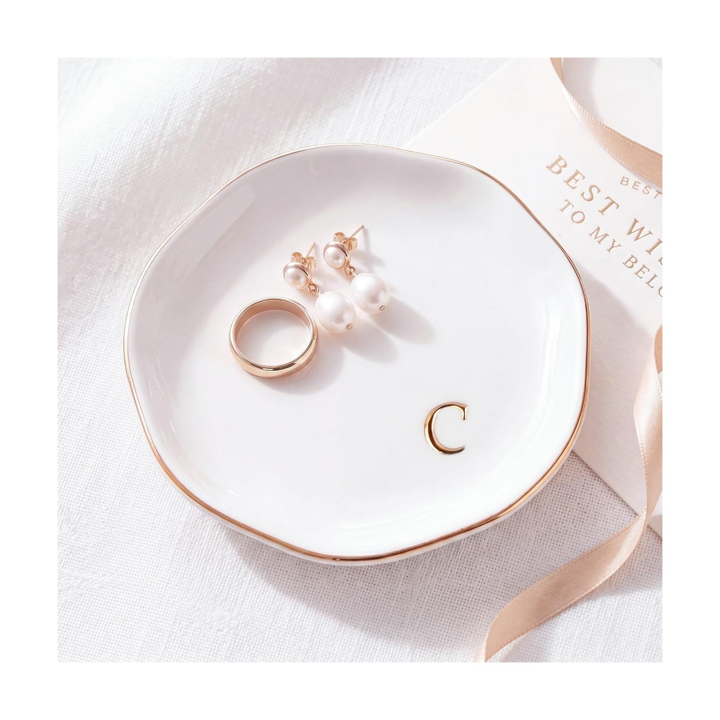 Ceramic Jewelry Tray / C / White
